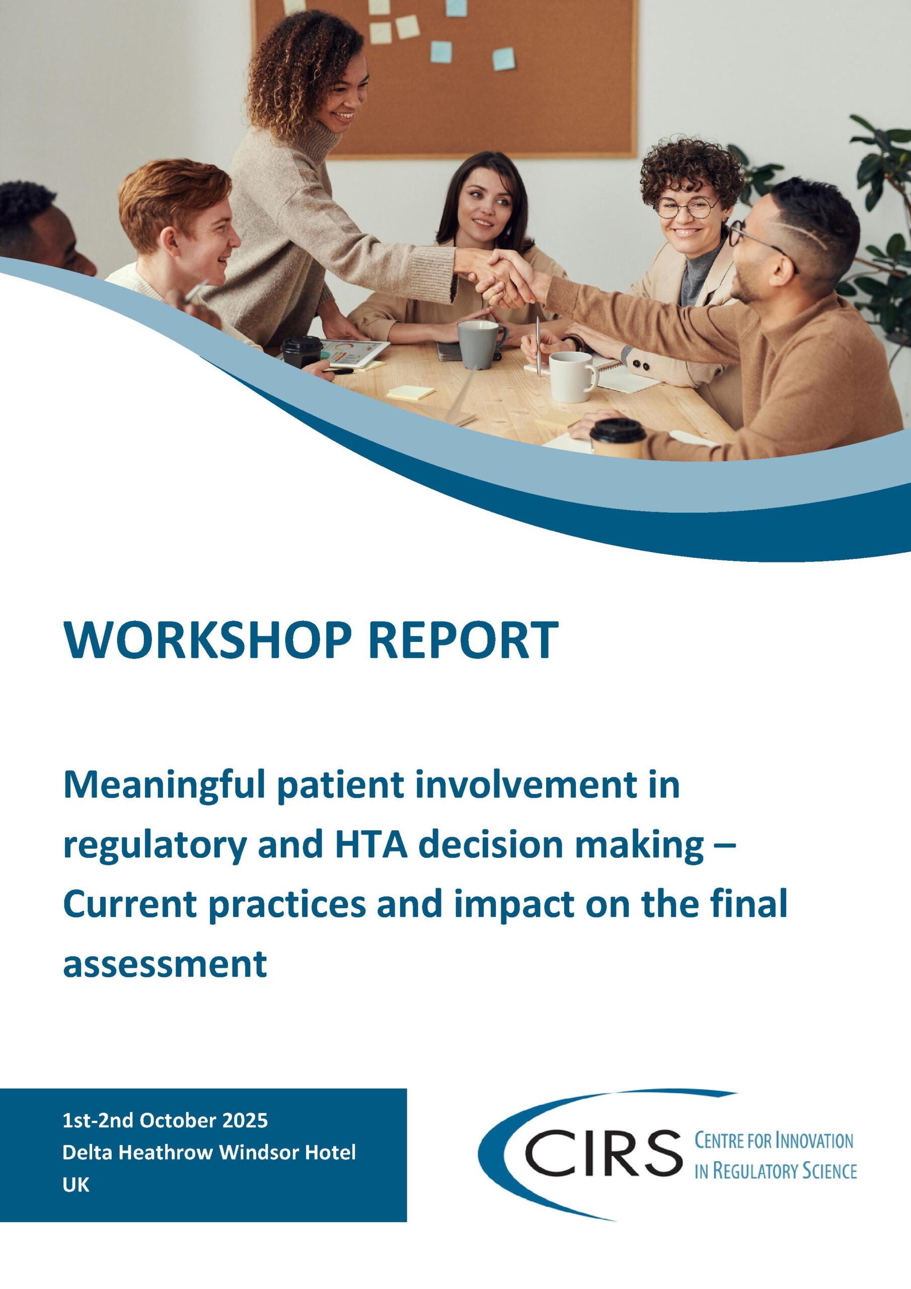 Front cover of the report from the CIRS Patient Involvement Workshop in October 2025